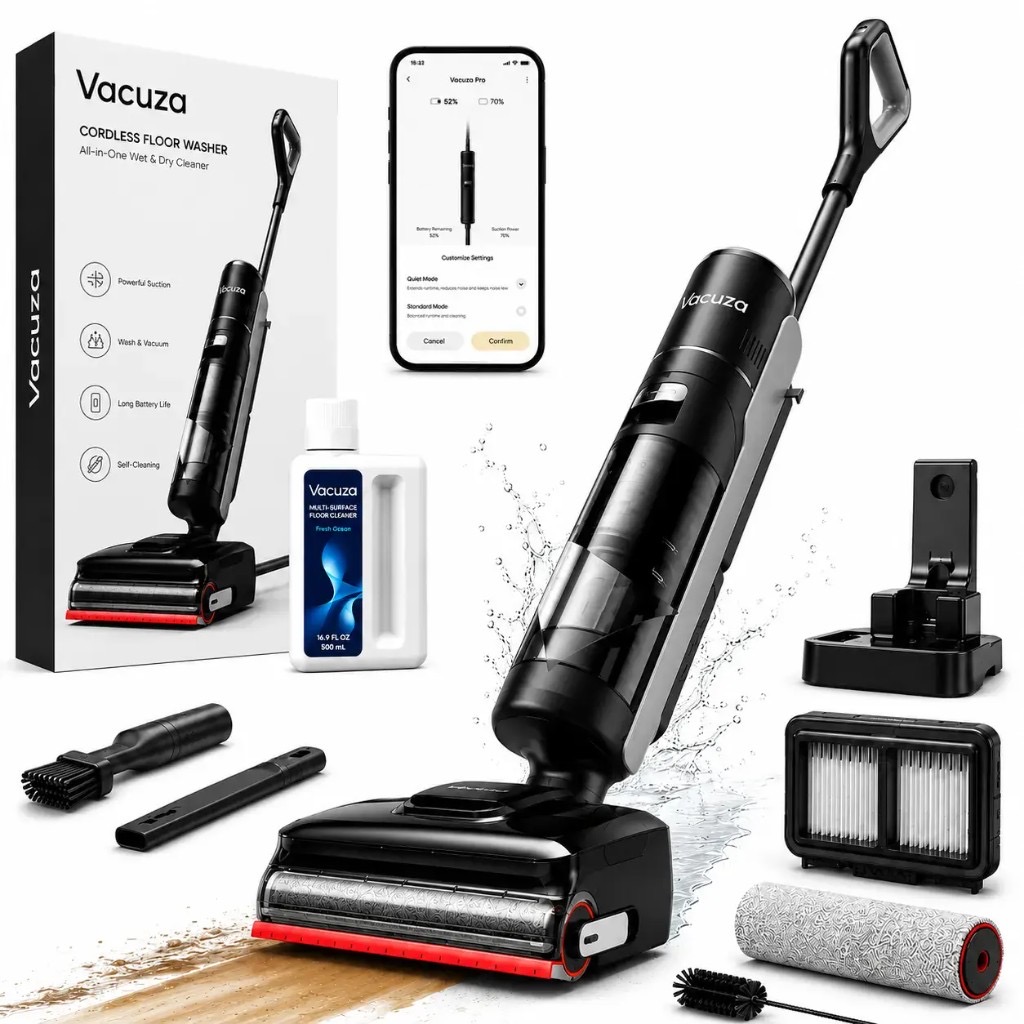 Complete Vacuza kit with HEPA filter, roller, cleaner and attachments